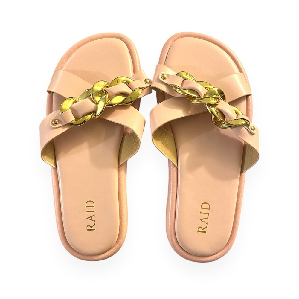 Raid London Pink Slip On Flat Sandals NWOT